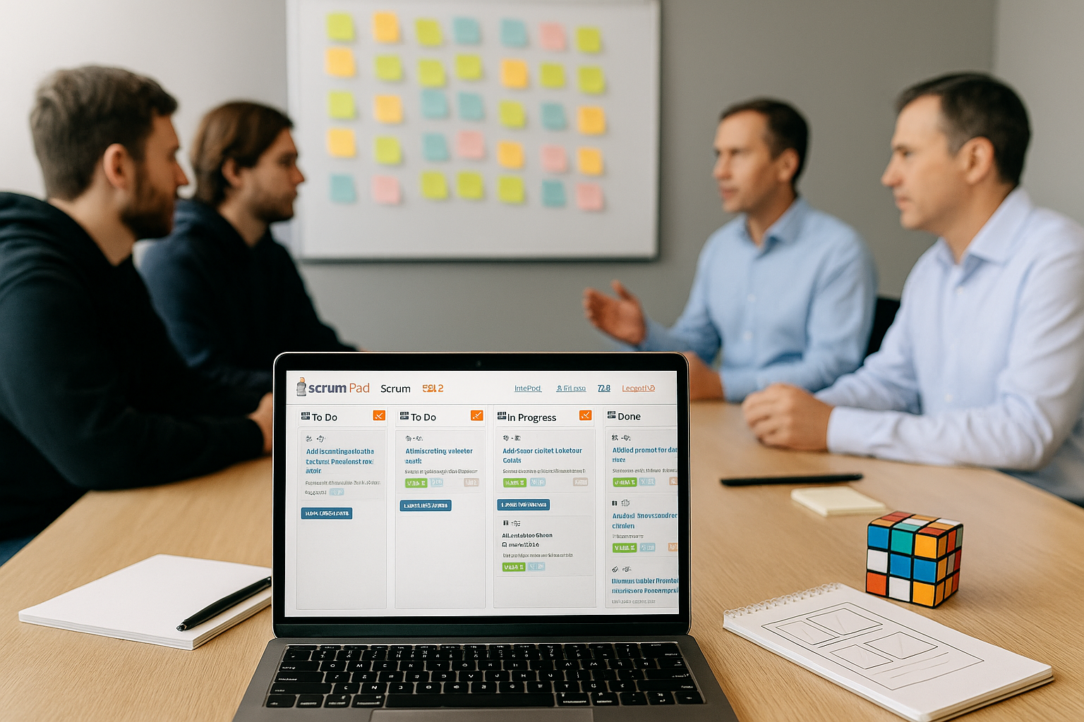 ScrumPad agile board for team collaboration and task tracking.